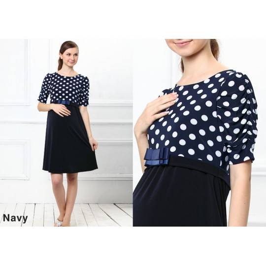 Switch Dot Design Maternity and Nursing Dress 