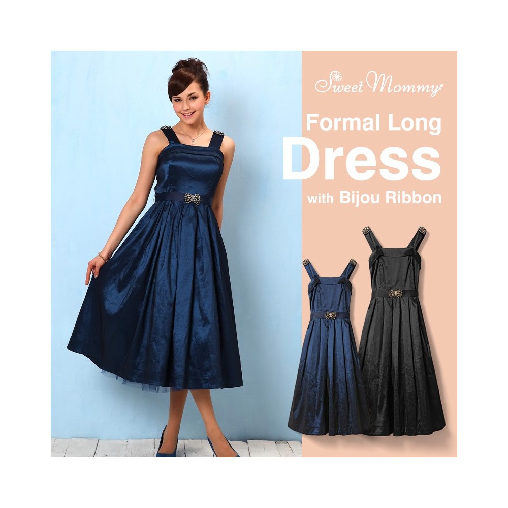 Chambray Maternity Nursing Formal Dress with Petticoat PartyLook