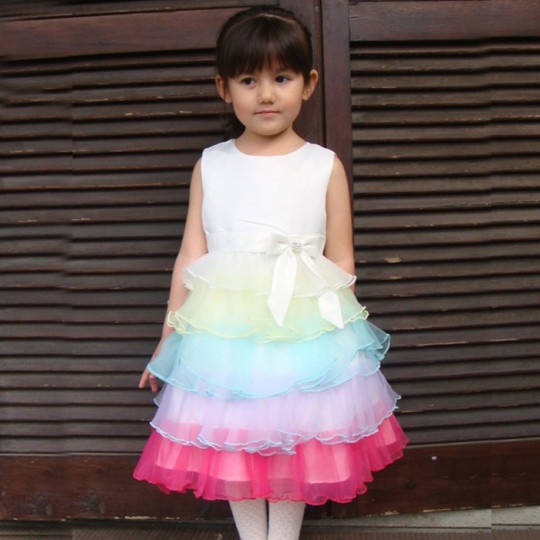 Flower Girl Formal Dress Model "Rainbow Princess" 1-8 years