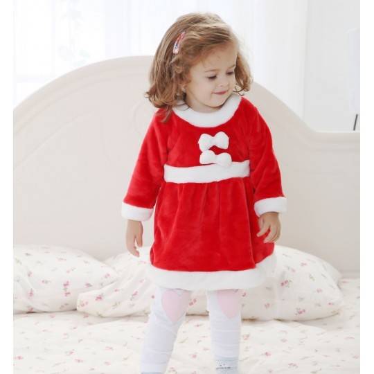 Completino Costume Babbo Natale Bambina 80cm - 95cm