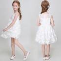 Flower girl formal dress white colour with butterflies 90-150cm