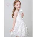 Flower girl formal dress white colour with butterflies 90-150cm