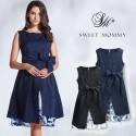 Maternity and nursing formal dress with floral inner layer