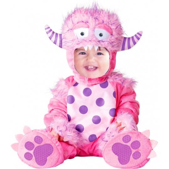 Costume Carnevale Mostro rosa per bambina 4M-2T
