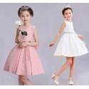 Flower girl white/pink formal dress 100-160 cm