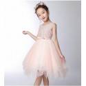 Flower girl light pink formal dress 100-160 cm