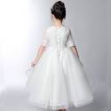 Vestito cerimonia bimba damigella bianco/rosa 100-160cm