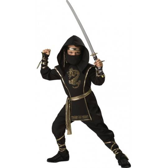 Costume Carnevale Halloween Guerriero Ninja 3-14 anni