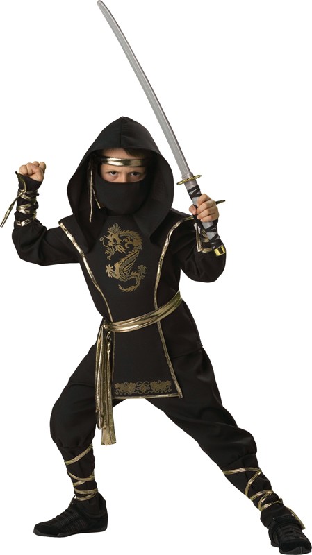 Costume Carnevale Halloween Guerriero Ninja 3-14 anni