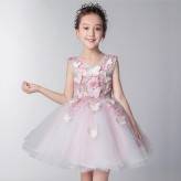 Flower girl pink formal dress 100-160 cm