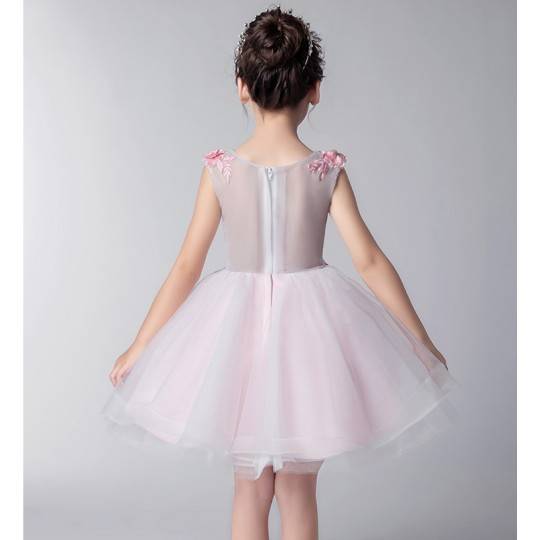 Flower girl pink formal dress 100-160 cm