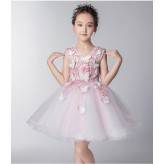 Flower girl pink formal dress 100-160 cm