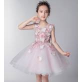 Flower girl pink formal dress 100-160 cm