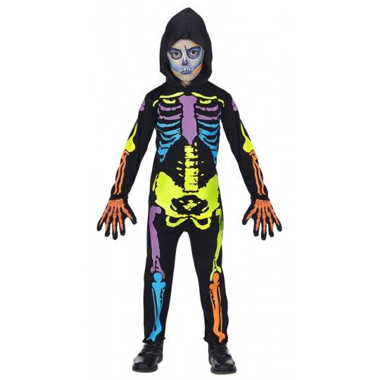 Coloured skeleton costume 5-13 years