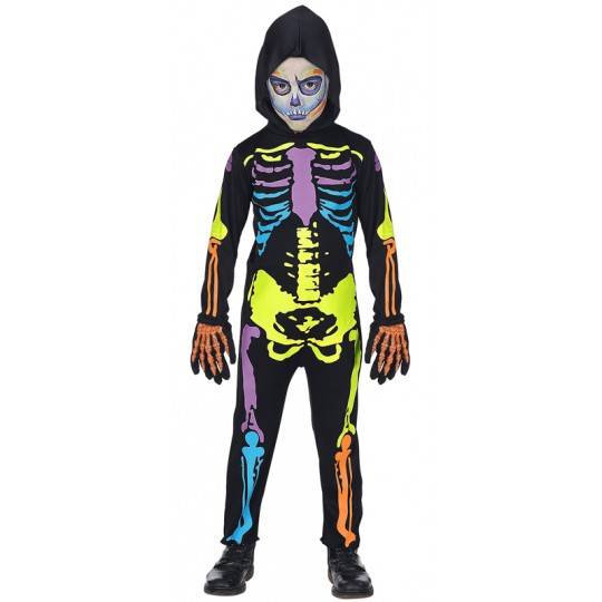 Coloured skeleton costume 5-13 years