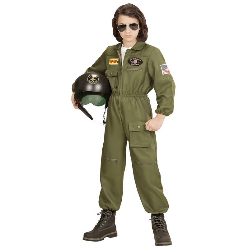 Costume de pilote d'avion de chasse 8-13 ans