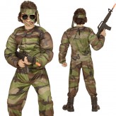 Super muscular soldier costume 5-13 years