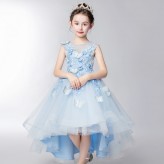 Flower girl ceremony formal dress light blue 110-160cm