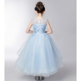 Flower girl ceremony formal dress light blue 110-160cm