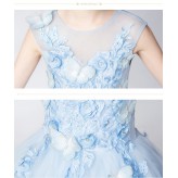 Flower girl ceremony formal dress light blue 110-160cm