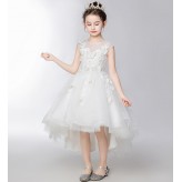 Flower girl ceremony formal dress white 110-160cm