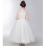 Flower girl ceremony formal dress white 110-160cm