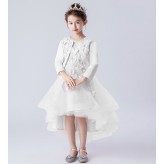 Flower girl ceremony formal dress white 110-160cm