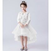 Robe blanche de cérémonie fille demoiselle d'honneur 110-160cm