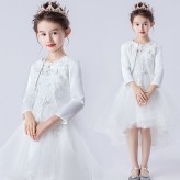 Flower girl ceremony formal dress white 110-160cm