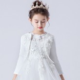 Embroidered Girl Formal Bolero White 90-160cm