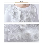 Embroidered Girl Formal Bolero White 90-160cm