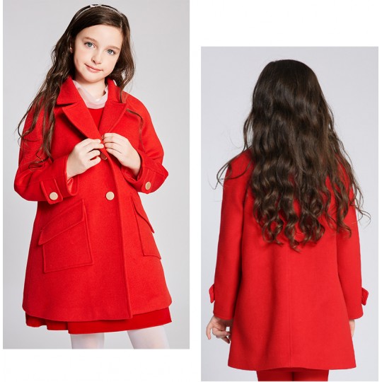 Girl christmas red coat with removable padded gilet 110-160cm