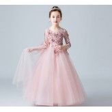 Flower girl formal dress pink 100-160cm