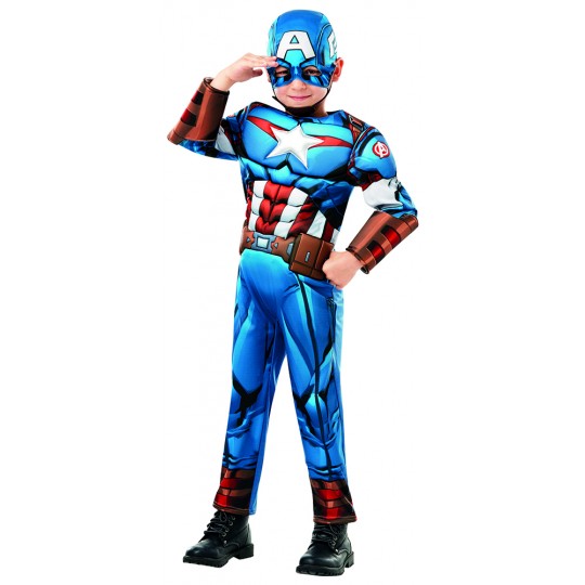Costume Capitan America Deluxe 3-8 anni