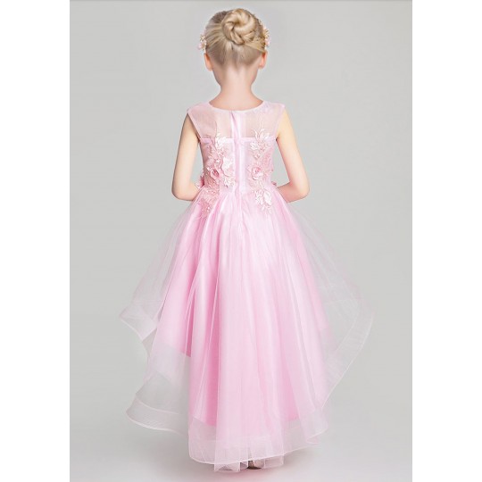 Robe rose de cérémonie fille-demoiselle d&#039;honneur 100-160cm