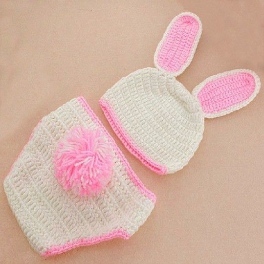 Knit baby costume bunny model