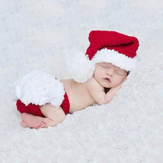 Knit christmas costume for baby 0-100 days