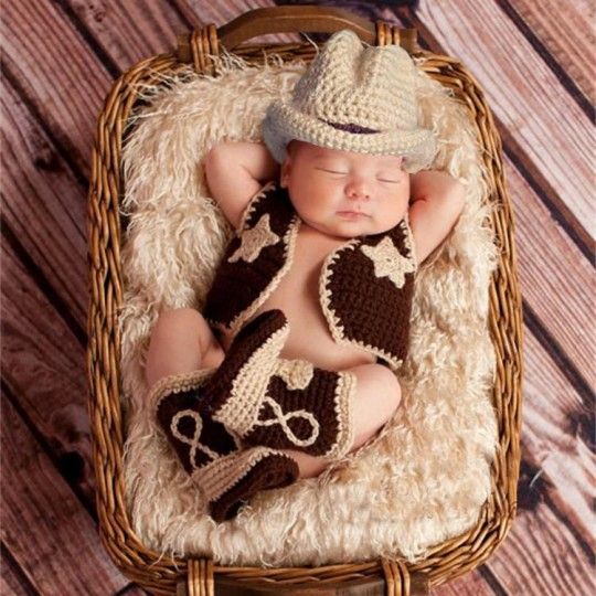 Costume bébé de cowboy tricoté