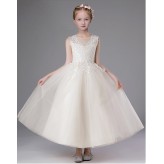 Robe blanc de cérémonie fille-demoiselle 100-160cm