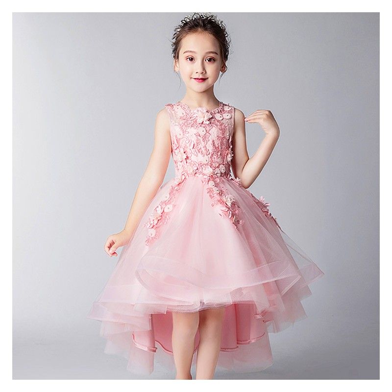 Flower girl ceremony formal dress pink 110-160cm