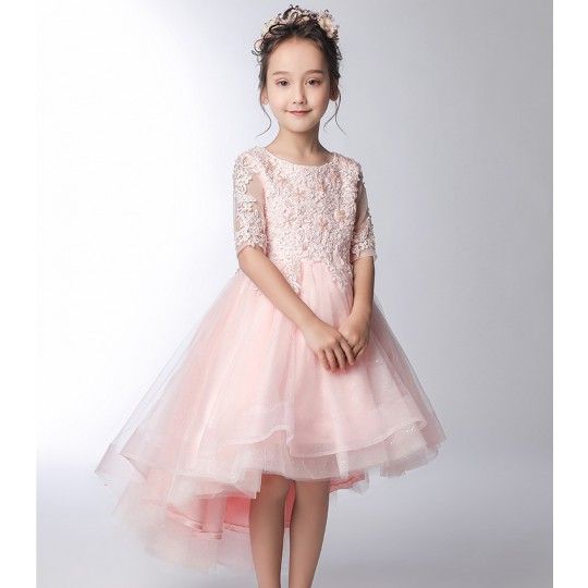 Flower girl formal dress pink 100-160cm