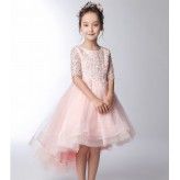 Vestito cerimonia bimba damigella rosa 100-160cm