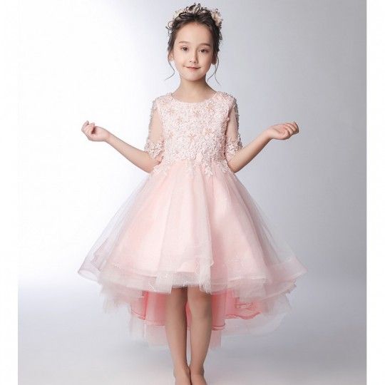 Flower girl formal dress pink 100-160cm