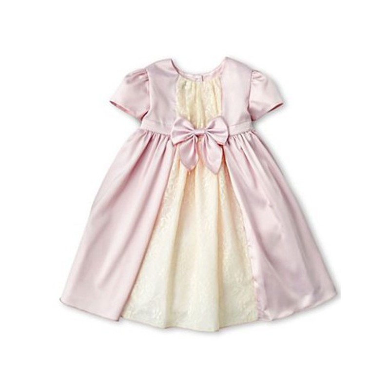 Baby Flower Girl Lacy Overlay Formal Dress 0-12M 