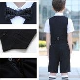 Boy summer formal suit 4 pcs 100-170cm blue black
