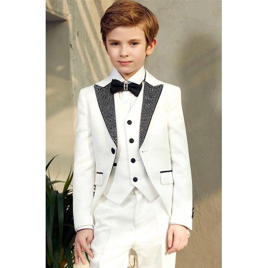 Jacquard Fabric Boy Formal Suit 5 pcs  French Smoking