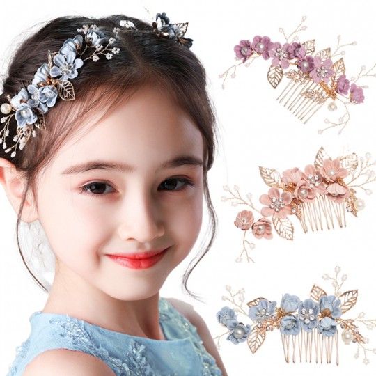 Barrette pour cheveux poue fille bleu clair rose lilas