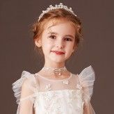 White * silver tiara for girl