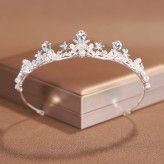 White * silver tiara for girl