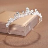 White * silver tiara for girl